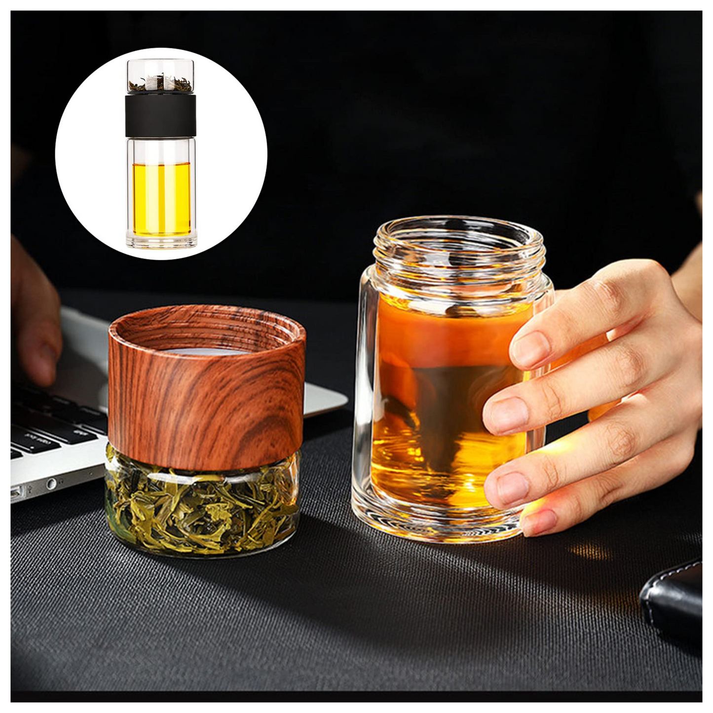 Yerba Mate with Double-Walled Glass Infuser