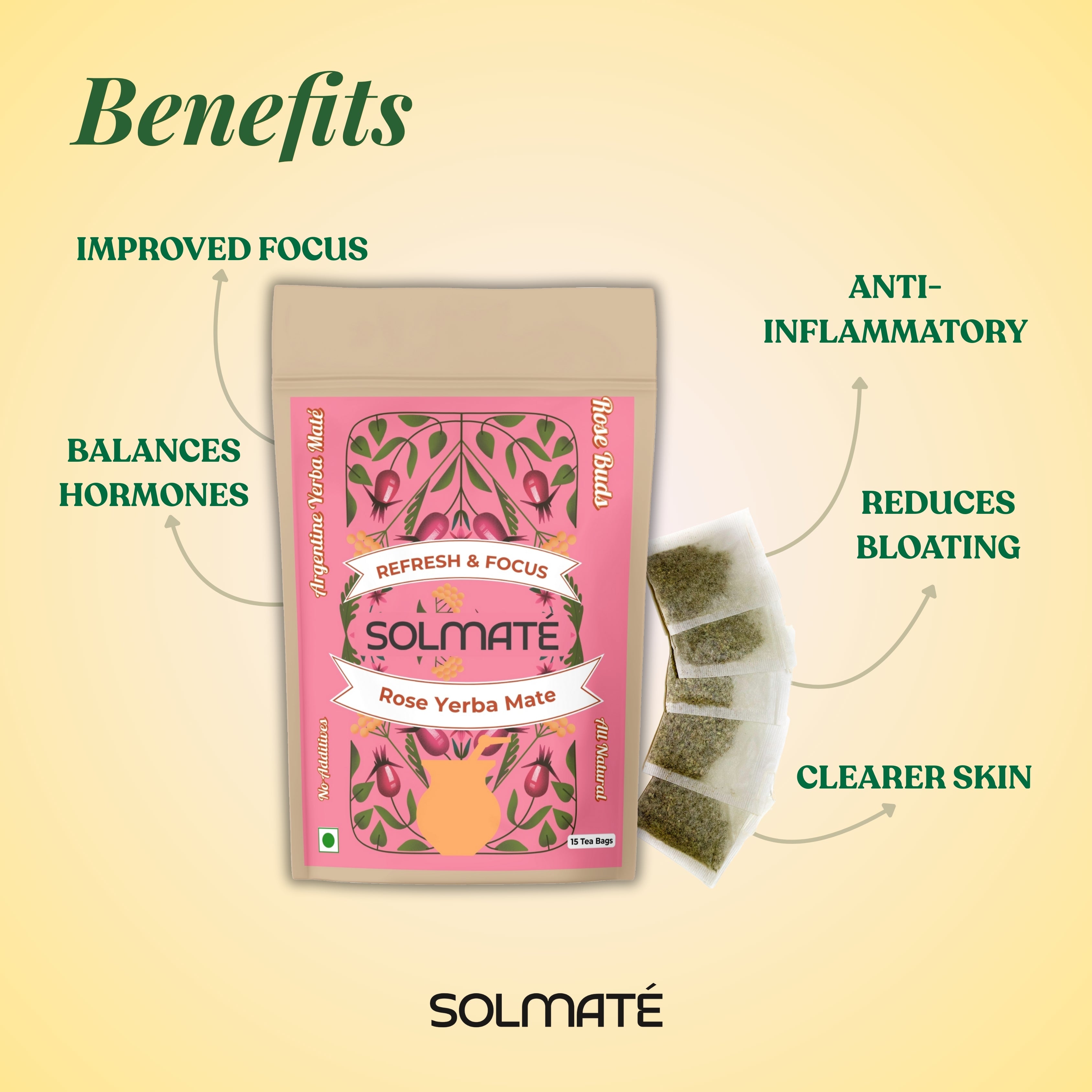 Yerba Mate blended with rose petals and rose buds