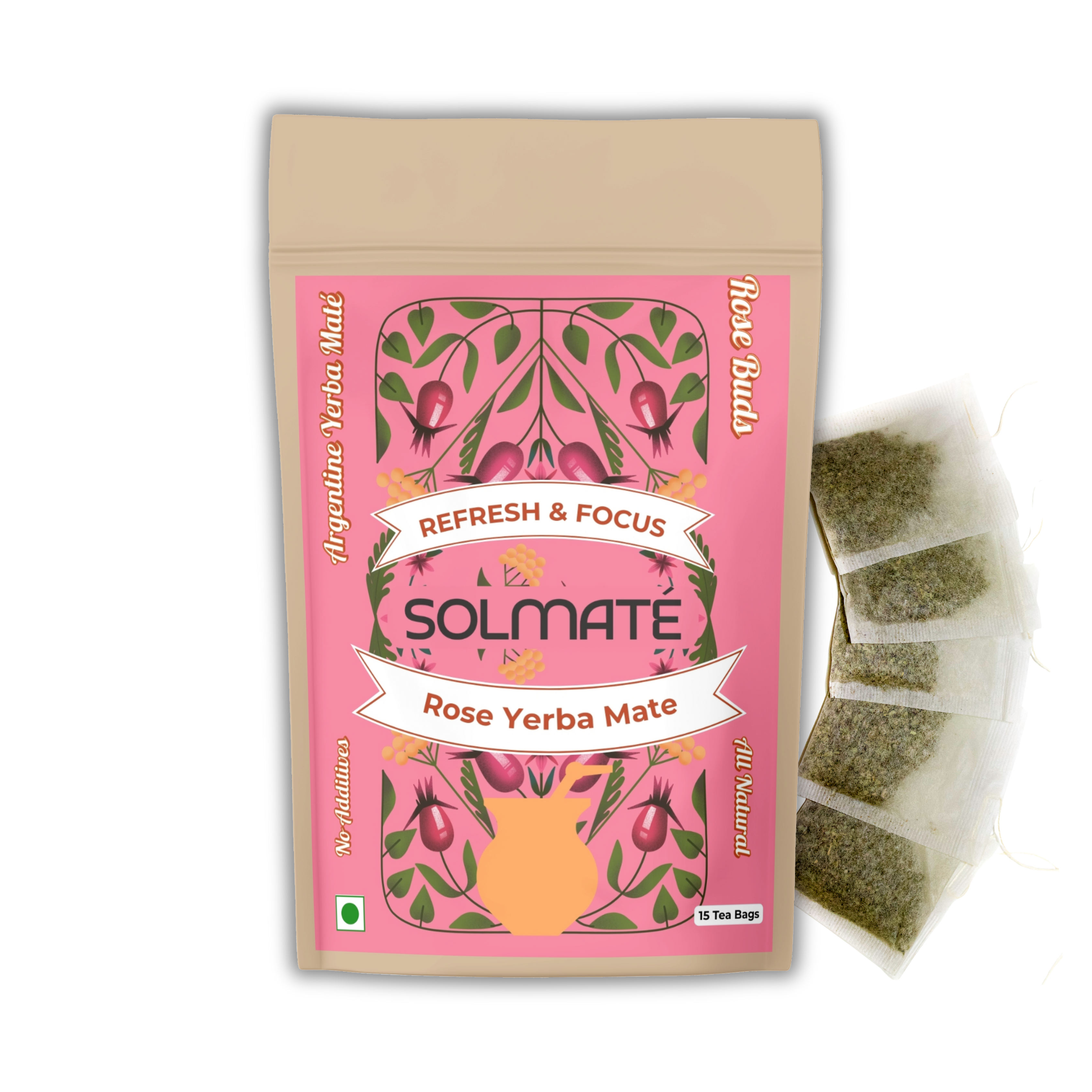 SOLMATÉ Rose yerba mate tea bags